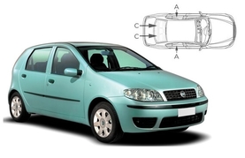 Slnečné clony na okná - FIAT Punto 5dv. (1999-2010) - Komplet sada (FIA-PUNT-5-B)