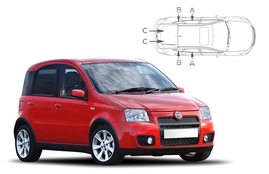 Slnečné clony na okná - FIAT Panda hatchback (2003-2012) - Komplet sada (FIA-PAND-5-A)