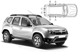 Slnečné clony na okná - DACIA Duster (2009-2018) - Komplet sada (DAC-DUS-5-A)