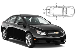 Slnečné clony na okná - CHEVROLET Cruze Sedan (2009-2016) - Komplet sada (CHE-CRUZ-4-A)