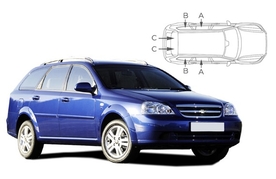 Slnečné clony na okná - CHEVROLET Lacetti Combi (2004-2009) - Komplet sada (CHE-LACE-E-A)