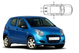 Slnečné clony na okná - SUZUKI Alto hatchback (2009-) - Komplet sada (SUZ-ALTO-5-A)