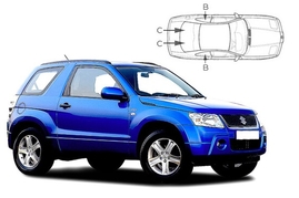 Slnečné clony na okná - SUZUKI Grand Vitara 3dv. (2005-2015) - Komplet sada (SUZ-GV-3-B)