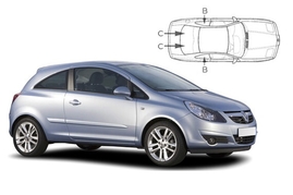 Slnečné clony na okná - OPEL Corsa hatchback 3dv. (2006-2014) - Komplet sada (VAU-CORS-3-B)