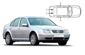 Slnečné clony na okná - VW Bora Sedan (1997-2003) - Komplet sada (VW-BORA-4-A)