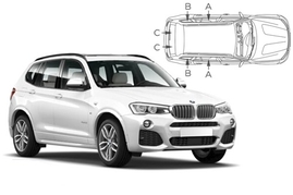 Slnečné clony na okná - BMW X3 (2010-2017) - Komplet sada (BMW-X3-5-B)