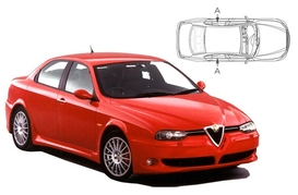 Slnečné clony na okná - ALFA ROMEO 156 Sedan (1997-2005) - Len na bočné stahovacie sklá (AR-156-4-A/18)