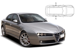 Slnečné clony na okná - ALFA ROMEO 159 Sedan (2005-2011) - Len na bočné stahovacie sklá (AR-159-4-A/18)