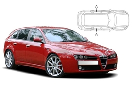 Slnečné clony na okná - ALFA ROMEO 159 Combi (2005-2011) - Len na bočné stahovacie sklá (AR-159-E-A/18)