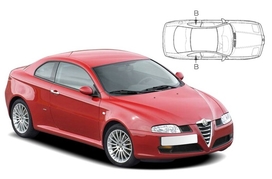 Slnečné clony na okná - ALFA ROMEO GT Coupé (2003-2010) - Len na bočné stahovacie sklá (AR-GT-3-A/18)