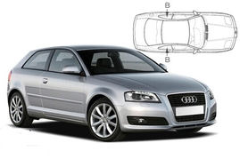 Slnečné clony na okná - AUDI A3/S3 Hatchback 3dv. (2003-2013) - Len na bočné stahovacie sklá (AU-A3-3-A/18)