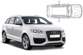 Slnečné clony na okná - AUDI Q7 (2006-2015) - Len na bočné stahovacie sklá (AU-Q7-5-A/18)