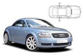 Slnečné clony na okná - AUDI TT (1998-2006) - Len na bočné stahovacie sklá (AU-TT-2-A/18)