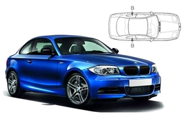 Slnečné clony na okná - BMW 1 Coupé (2007-2014) - Len na bočné stahovacie sklá (BMW-1SER-2-A/18)