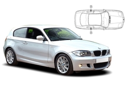 Slnečné clony na okná - BMW 1 3dv. (2004-2011) - Len na bočné stahovacie sklá (BMW-1SER-3-A/18)