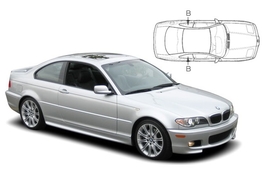 Slnečné clony na okná - BMW Serie 3 Coupé (1999-2006) - Len na bočné stahovacie sklá (BMW-3SER-2-A/18)