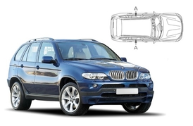 Slnečné clony na okná - BMW X5 (1999-2006) - Len na bočné stahovacie sklá (BMW-X5-5-A/18)