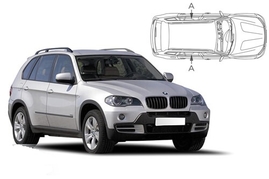 Slnečné clony na okná - BMW X5 (2006-2013) - Len na bočné stahovacie sklá (BMW-X5-5-B/18)