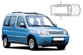 Slnečné clony na okná - CITROEN Berlingo (2002-2007) - Len na bočné stahovacie sklá (CIT-BERL-5-A/18)