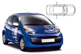 Slnečné clony na okná - CITROEN C1 hatchback 5dv. (2005-2014) - Len na bočné stahovacie sklá (CIT-C1-5-A/18)