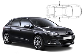 Slnečné clony na okná - CITROEN C4 Hatchback (2011-2018) - Len na bočné stahovacie sklá (CIT-C4-5-B/18)