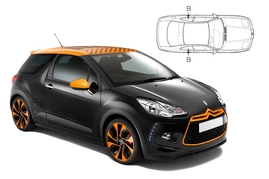 Slnečné clony na okná - CITROEN DS3 (2009-) - Len na bočné stahovacie sklá (CIT-DS3-3-A/18)