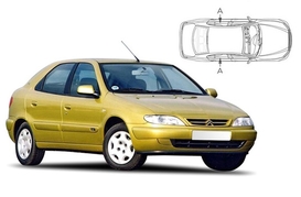 Slnečné clony na okná - CITROEN Xsara (1997-2005) - Len na bočné stahovacie sklá (CIT-XSAR-5-A/18)