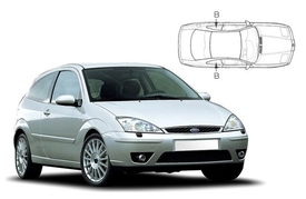 Slnečné clony na okná - FORD Focus 3dv. (1998-2004) - Len na bočné stahovacie sklá (FOR-FOCU-3-A/18)