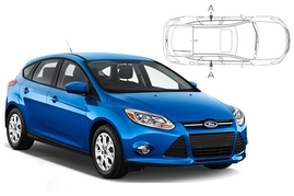 Slnečné clony na okná - FORD Focus hatchback (2011-2018) - Len na bočné stahovacie sklá (FOR-FOCU-5-C/18)