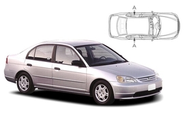 Slnečné clony na okná - HONDA Civic Sedan (2001-2006) - Len na bočné stahovacie sklá (HON-CIVI-4-A/18)