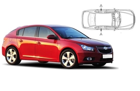 Slnečné clony na okná - CHEVROLET Cruze Hatchback (2009-2016) - Len na bočné stahovacie sklá (CHE-CRUZ-5-A/18)