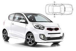 Slnečné clony na okná - KIA Picanto 3dv. (2011-2017) - Len na bočné stahovacie sklá (KIA-PIC-3-B/18)