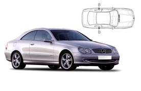 Slnečné clony na okná - MERCEDES-BENZ Serie CLK coupé (2002-2009) - Len na bočné stahovacie sklá (MB-CLK-2-B/18)