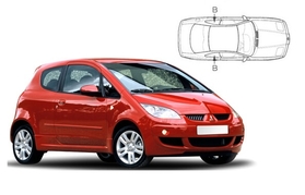 Slnečné clony na okná - MITSUBISHI Colt 3dv. (2004-2012) - Len na bočné stahovacie sklá (MIT-COLT-3-B/18)