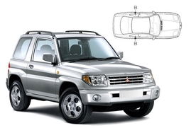 Slnečné clony na okná - MITSUBISHI Pajero Pinin 3dv. (1998-2007) - Len na bočné stahovacie sklá (MIT-PINI-3-A/18)