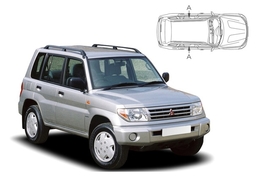 Slnečné clony na okná - MITSUBISHI Pajero Pinin (1998-2007) - Len na bočné stahovacie sklá (MIT-PINI-5-A/18)