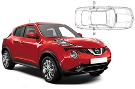 Slnečné clony na okná - NISSAN Juke (2010-2019) - Len na bočné sťahovacie sklá (NIS-JUKE-5-A/18)