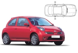 Slnečné clony na okná - NISSAN Micra 3dv. (2003-2010) - Len na bočné stahovacie sklá (NIS-MICR-3-A/18)