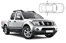 Slnečné clony na okná - NISSAN Navara (2005-2015) - Len na bočné stahovacie sklá (NIS-NADC-4-B/18)