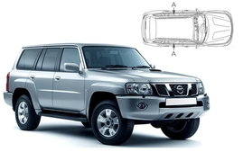 Slnečné clony na okná - NISSAN Patrol (1997-2010) - Len na bočné stahovacie sklá (NIS-PATR-5-A/18)