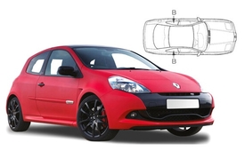 Slnečné clony na okná - RENAULT Clio III. hatchback (2005-2012) - Len na bočné stahovacie sklá (REN-CLIO-3-B/18)