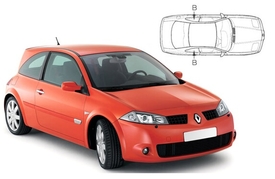 Slnečné clony na okná - RENAULT Megane II. hatchback 3dv. (2002-2009) - Len na bočné stahovacie sklá (REN-MEGA-3-A/18)