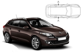 Slnečné clony na okná - RENAULT Megane III. Combi (2009-2016) - Len na bočné stahovacie sklá (REN-MEGA-E-B/18)