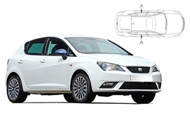 Slnečné clony na okná - SEAT Ibiza hatchback 5dv. (2008-2017) - Len na bočné stahovacie sklá (SEA-IBIZ-5-B/18)