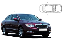 Slnečné clony na okná - SKODA Superb (2008-2015) - Len na bočné stahovacie sklá (SKO-SUPE-5-B/18)