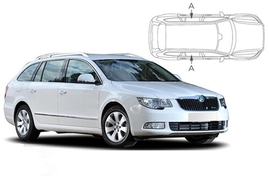 Slnečné clony na okná - SKODA Superb Combi (2008-2015) - Len na bočné stahovacie sklá (SKO-SUPE-E-B/18)