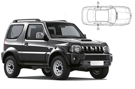 Slnečné clony na okná - SUZUKI Jimny (1998-2008) - Len na bočné stahovacie sklá (SUZ-JIMN-3-A/18)