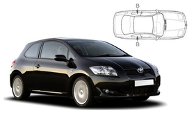 Slnečné clony na okná - TOYOTA Auris hatchback 3dv. (2006-2012) - Len na bočné stahovacie sklá (TOY-AURI-3-A/18)