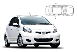 Slnečné clony na okná - TOYOTA Aygo hatchback 5dv. (2005-2014) - Len na bočné stahovacie sklá (TOY-AYGO-5-A/18)