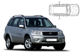 Slnečné clony na okná - TOYOTA RAV4 5dv. (2000-2005) - Len na bočné stahovacie sklá (TOY-RAV4-5-A/18)